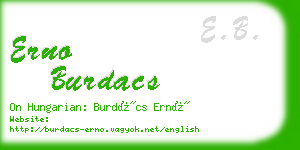 erno burdacs business card